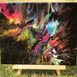 8”x10” Abstract Multicolor Canvas Art
